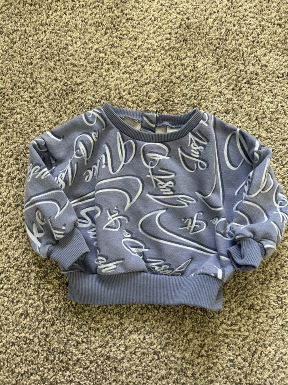 Nike Light Blue Script Logo Pullover